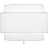 Robert Abbey Decker Table Lamp Polished Nickel Finish Ascot White Fabric Shade