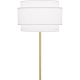 Robert Abbey Decker Floor Lamp Modern Brass Finish Ascot White Fabric Shade