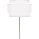 Robert Abbey Decker Floor Lamp Polished Nickel Finish Ascot White Fabric Shade