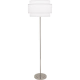 Robert Abbey Decker Floor Lamp Polished Nickel Finish Ascot White Fabric Shade