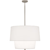 Robert Abbey Decker Pendant Polished Nickel Finish Ascot White Fabric Shade