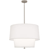 Robert Abbey Decker Pendant Polished Nickel Finish Ascot White Fabric Shade