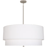 Robert Abbey Decker Pendant Polished Nickel Finish Ascot White Fabric Shade