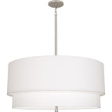 Robert Abbey Decker Pendant Polished Nickel Finish Ascot White Fabric Shade