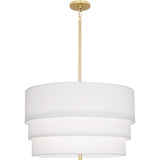 Robert Abbey Decker Pendant Modern Brass Finish Ascot White Fabric Shade