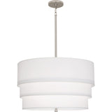 Robert Abbey Decker Pendant Polished Nickel Finish Ascot White Fabric Shade