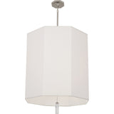 Robert Abbey Kate Pendant Modern Brass Finish w/ Clear Crystal Accent Ascot White Fabric Shade