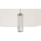 Robert Abbey Kate Pendant Modern Brass Finish w/ Clear Crystal Accent Ascot White Fabric Shade