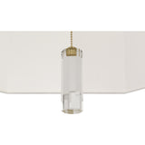 Robert Abbey Kate Pendant Polished Nickel Finish w/ Clear Crystal Accent Ascot White Fabric Shade