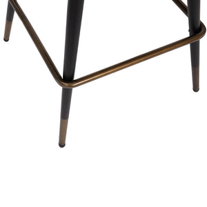 English Elm Lyla Set of 2 Modern High Back Armless Counter Stools with Durable Steel Frames for Comfort & Style Brown LeatherSoft AY-1026H-26-BR-GG