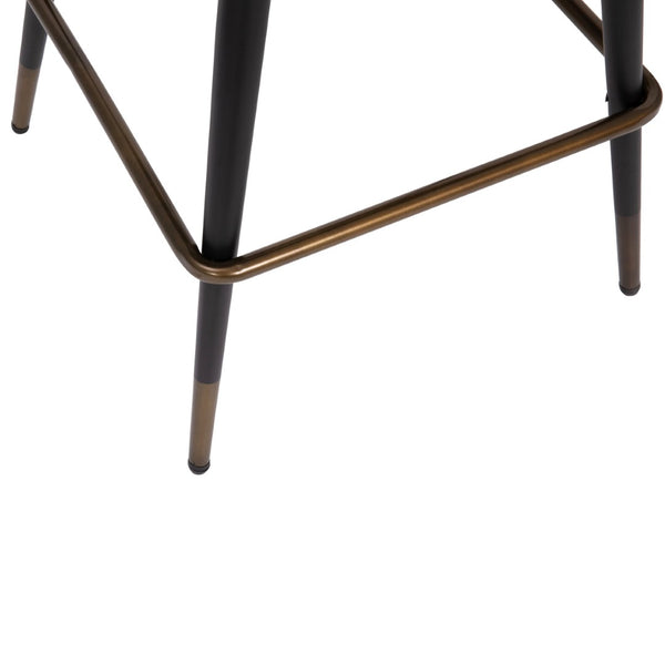 English Elm Lyla Set of 2 Modern High Back Armless Counter Stools with Durable Steel Frames for Comfort & Style Brown LeatherSoft AY-1026H-26-BR-GG