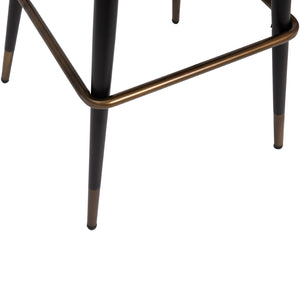 English Elm Lyla 30" High-Back Armless Barstools - Modern Steel Frame with Integrated Footrest, Set of 2 for Comfort Brown LeatherSoft AY-1026H-30-BR-GG