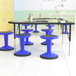 English Elm Carter Adjustable Height Active Stool for Kids - Enhances Focus and Posture in Classrooms and Homes Blue AY-9001S-BL-GG