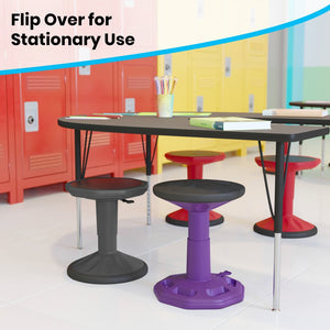 English Elm Carter Adjustable Height Active Stool for Kids - Enhances Focus and Posture in Classrooms and Homes Gray AY-9001S-GY-GG