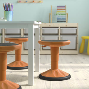 English Elm Carter Adjustable Height Active Stool for Kids - Enhances Focus and Posture in Classrooms and Homes Orange AY-9001S-OR-GG