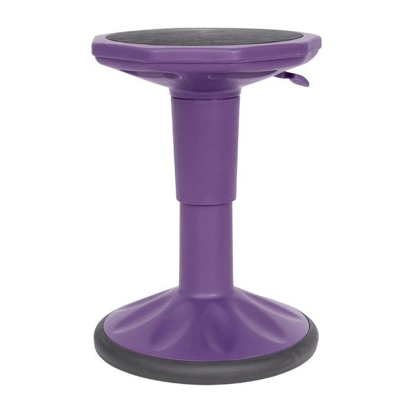 English Elm Carter Adjustable Height Active Stool for Kids - Enhances Focus and Posture in Classrooms and Homes Purple AY-9001S-PR-GG