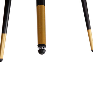 English Elm Kora Commercial-Grade Low Back Barstools - Stylish Leather Upholstered Seating with Gold Legs Set of 2 Black 30" High AY-S02-BK-GG