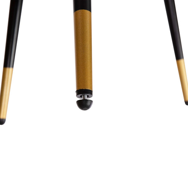 English Elm Kora Commercial-Grade Low Back Barstools - Stylish Leather Upholstered Seating with Gold Legs Set of 2 Black 30" High AY-S02-BK-GG