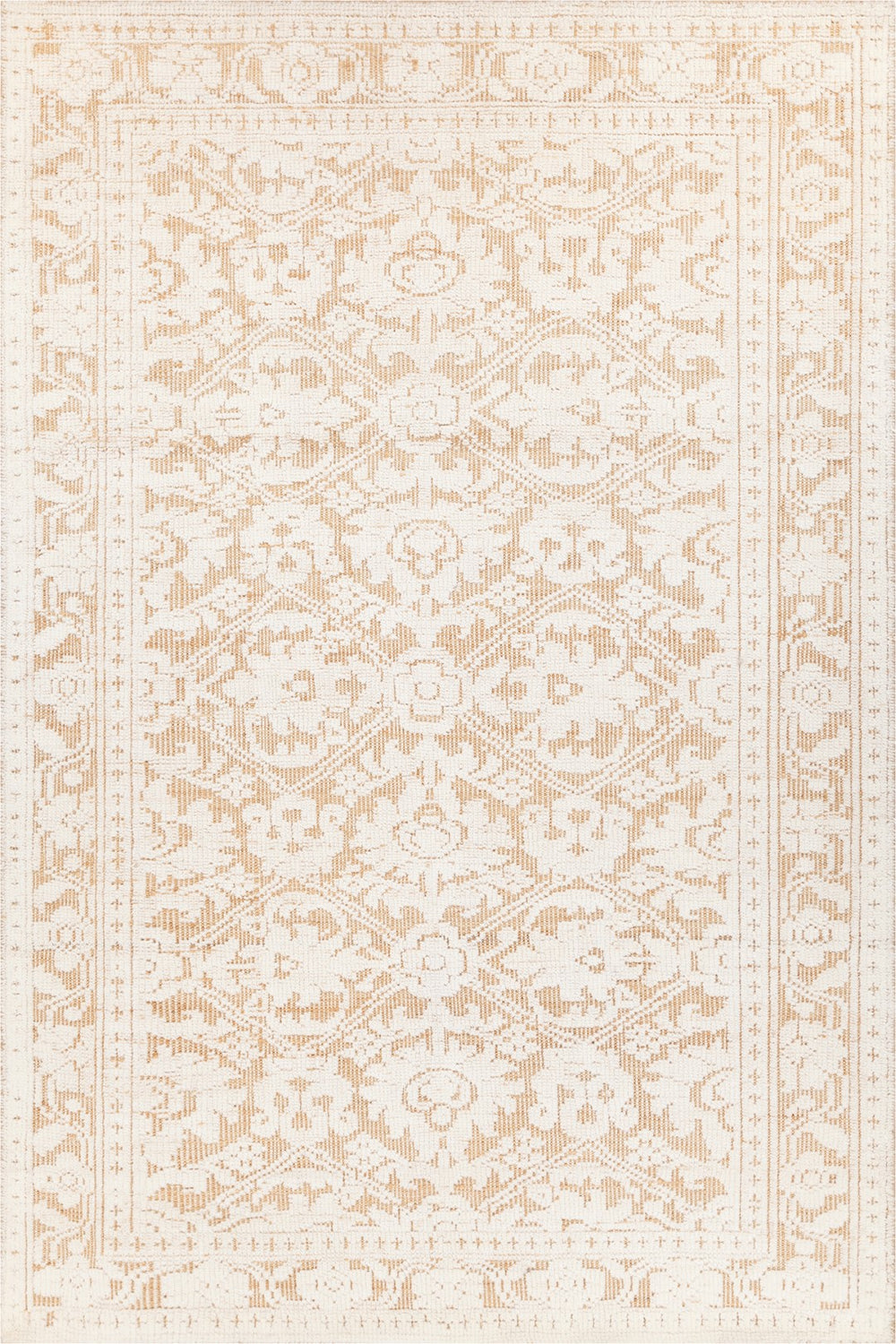 Chandra Rugs Hand Knotted Transitional Rug - Elevate Your Space With Luxurious Wool And Jute Artistry And Comfort White,Tan Wool,Jute Ayl58002-79106