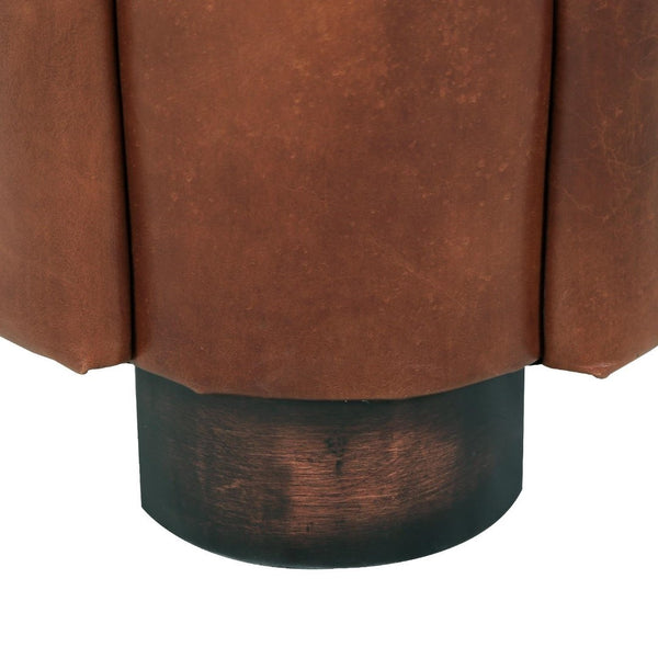 Pasargad Madison Luxurious Top Grain Leather Lounge Armchair – Elegant Comfort For Any Space Brown Leather Chair-883-1