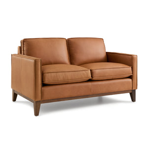 Wells Collection Loveseat Salt Flat - Wells Collection Loveseat Chestnut leather SFWELLLVS00CS Malouf