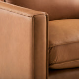 Wells Collection Loveseat Salt Flat - Wells Collection Loveseat Chestnut leather SFWELLLVS00CS Malouf