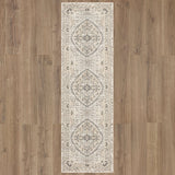 Karastan Rugs Zephyr Acropolis Machine Woven Triexta Traditional Area Rug Alabaster 2' 4" x 7' 10"