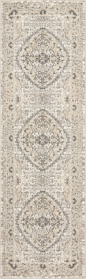 Karastan Rugs Zephyr Acropolis Machine Woven Triexta Traditional Area Rug Alabaster 2' 4" x 7' 10"