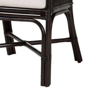 Baxton Studio Bali & Pari Handwoven Natural Dining Chairs with Solid Mahogany Legs Bohemian Coastal Style Espresso Natural Rattan 22W x 23.6D x 39.4H Acton-Coffee Bean Rattan-Cushion-DC