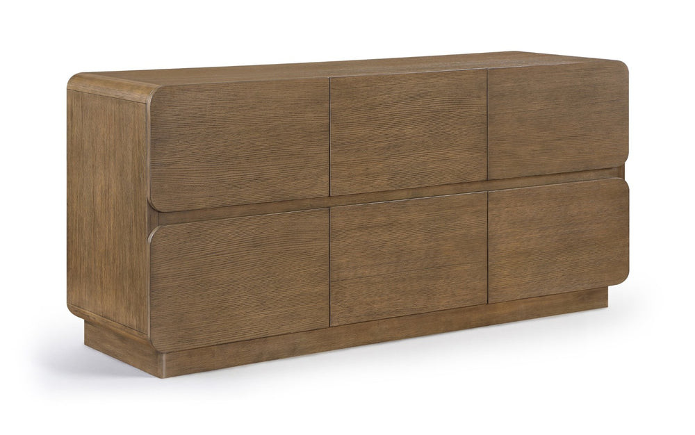 Meridian Furniture Adagio Oak Veneer Dresser with Soft Close Drawers for Stylish and Functional Modern Bedrooms Brown AdagioBrown-D