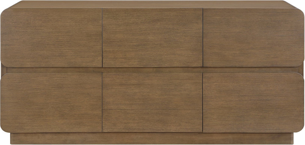 Meridian Furniture Adagio Oak Veneer Dresser with Soft Close Drawers for Stylish and Functional Modern Bedrooms Brown AdagioBrown-D