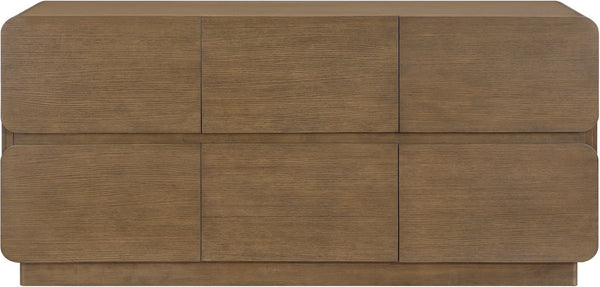 Meridian Furniture Adagio Oak Veneer Dresser with Soft Close Drawers for Stylish and Functional Modern Bedrooms Brown AdagioBrown-D
