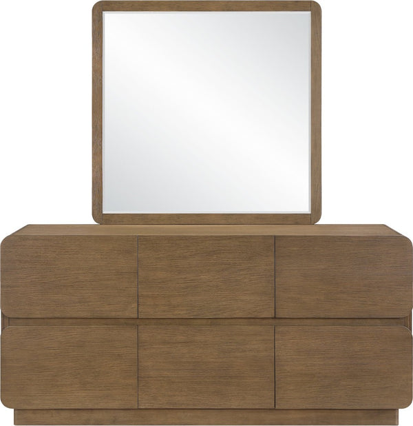 Meridian Furniture Adagio Oak Veneer Dresser with Soft Close Drawers for Stylish and Functional Modern Bedrooms Brown AdagioBrown-D