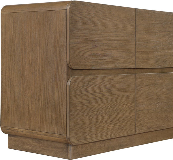 Meridian Furniture Adagio Oak Veneer Dresser with Soft Close Drawers for Stylish and Functional Modern Bedrooms Brown AdagioBrown-D