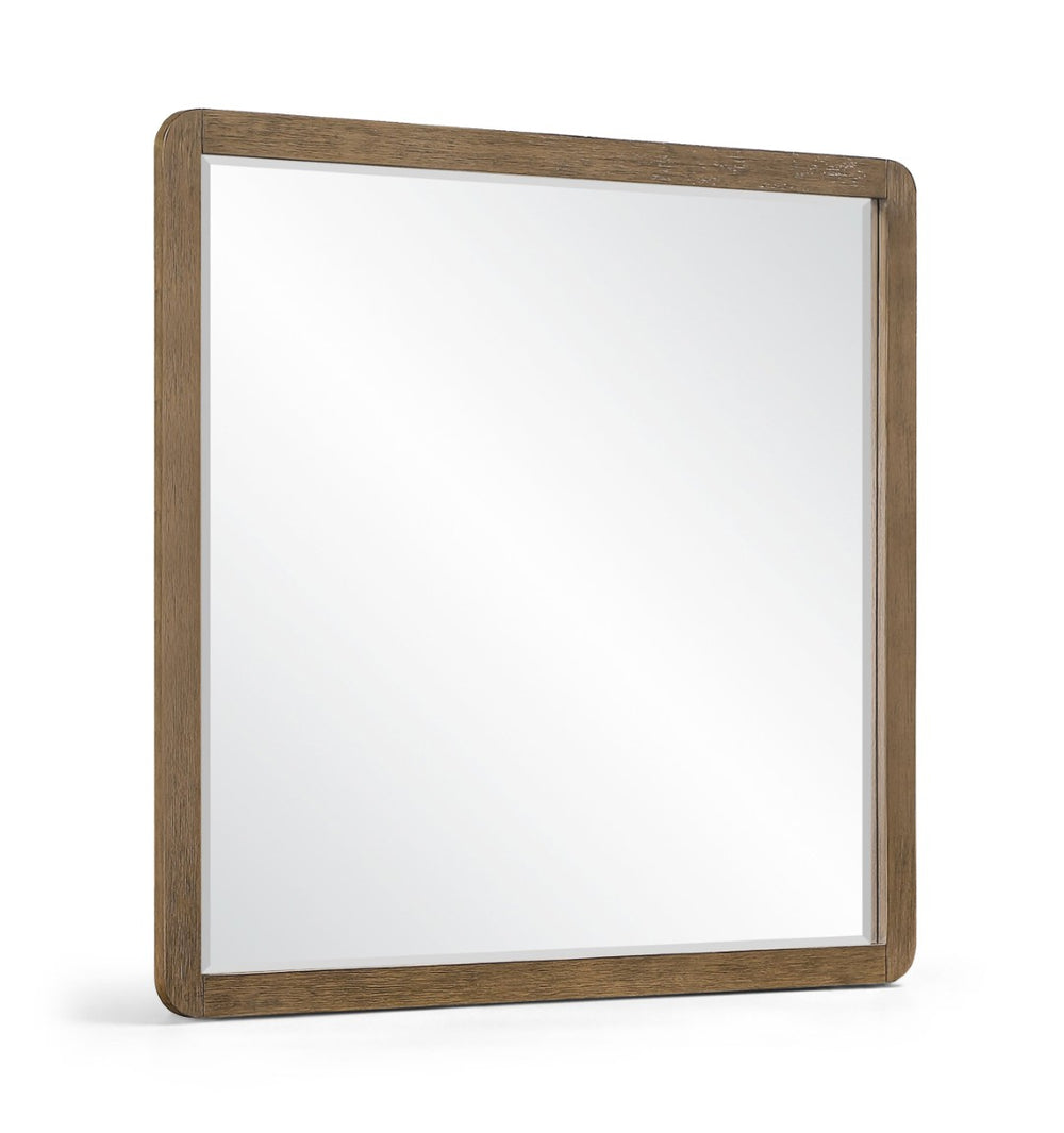 Meridian Furniture Adagio Oak Veneer Wall Mirror with Rich Wood Finish for Bedroom or Entryway Decor Display Brown AdagioBrown-M