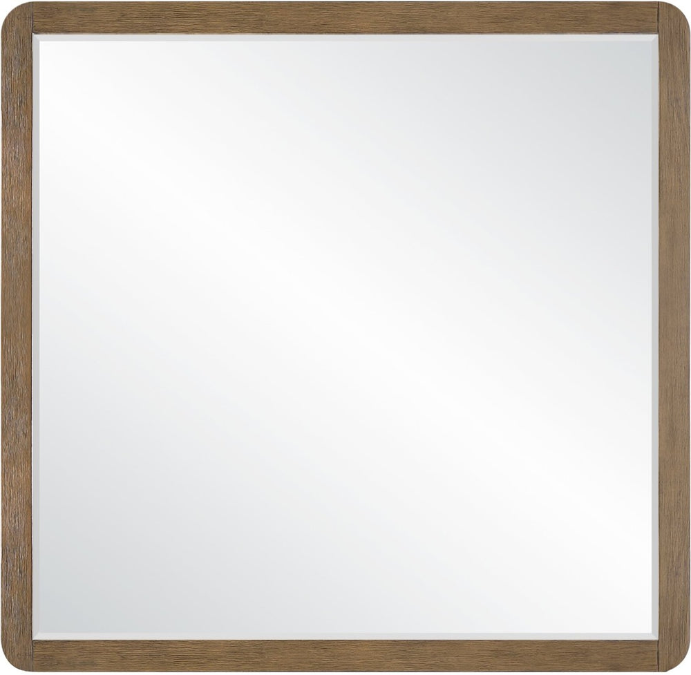 Meridian Furniture Adagio Oak Veneer Wall Mirror with Rich Wood Finish for Bedroom or Entryway Decor Display Brown AdagioBrown-M