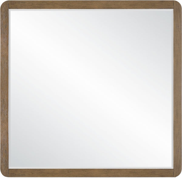 Meridian Furniture Adagio Oak Veneer Wall Mirror with Rich Wood Finish for Bedroom or Entryway Decor Display Brown AdagioBrown-M