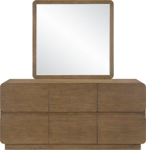 Meridian Furniture Adagio Oak Veneer Wall Mirror with Rich Wood Finish for Bedroom or Entryway Decor Display Brown AdagioBrown-M