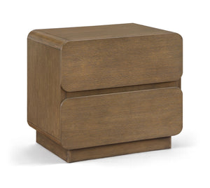 Meridian Furniture Adagio Veneer Nightstand with Soft Close Drawers for Stylish and Contemporary Bedrooms Brown AdagioBrown-NS
