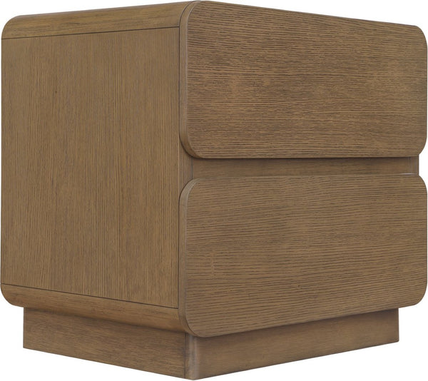 Meridian Furniture Adagio Veneer Nightstand with Soft Close Drawers for Stylish and Contemporary Bedrooms Brown AdagioBrown-NS