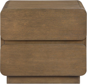 Meridian Furniture Adagio Veneer Nightstand with Soft Close Drawers for Stylish and Contemporary Bedrooms Brown AdagioBrown-NS