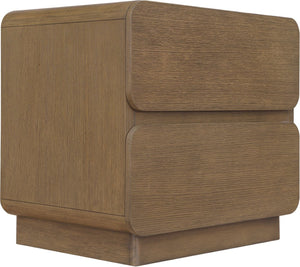 Meridian Furniture Adagio Veneer Nightstand with Soft Close Drawers for Stylish and Contemporary Bedrooms Brown AdagioBrown-NS