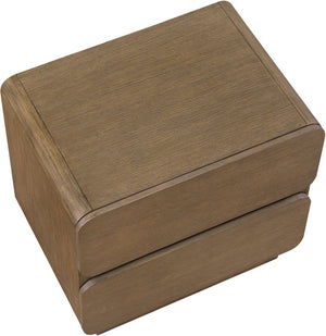 Meridian Furniture Adagio Veneer Nightstand with Soft Close Drawers for Stylish and Contemporary Bedrooms Brown AdagioBrown-NS