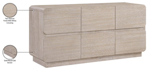Meridian Furniture Adagio Oak Veneer Dresser with Soft Close Drawers for Stylish and Functional Modern Bedrooms Natural AdagioNatural-D
