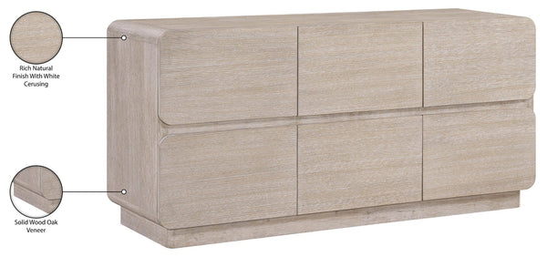Meridian Furniture Adagio Oak Veneer Dresser with Soft Close Drawers for Stylish and Functional Modern Bedrooms Natural AdagioNatural-D