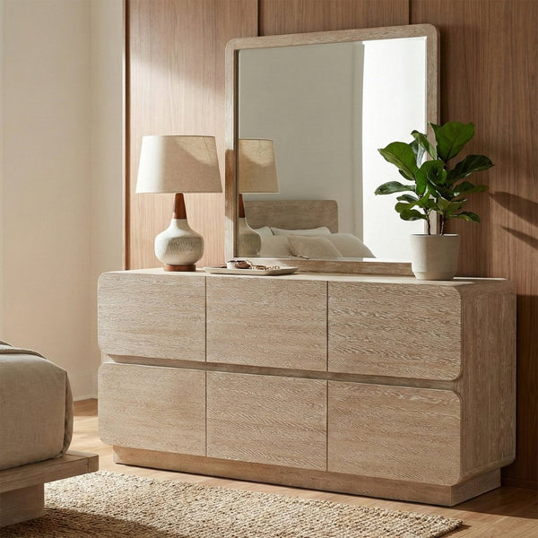 Meridian Furniture Adagio Oak Veneer Dresser with Soft Close Drawers for Stylish and Functional Modern Bedrooms Natural AdagioNatural-D