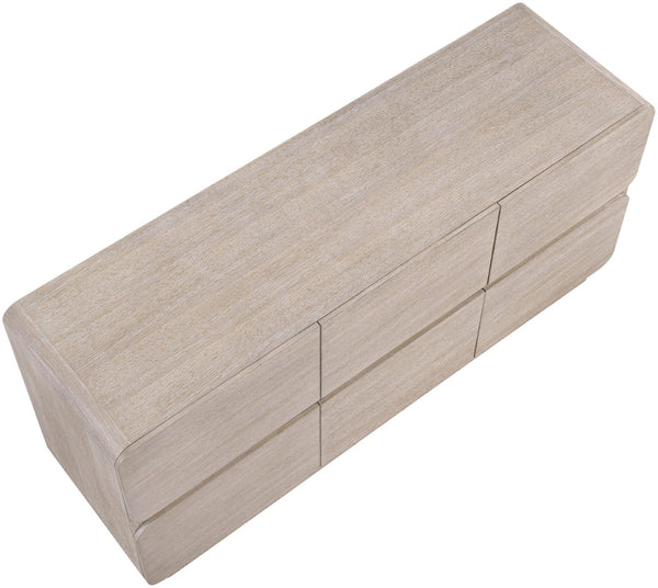 Meridian Furniture Adagio Oak Veneer Dresser with Soft Close Drawers for Stylish and Functional Modern Bedrooms Natural AdagioNatural-D