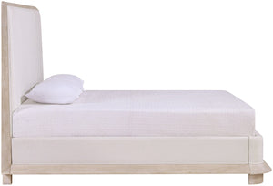 Meridian Furniture Adagio King Bed Solid Oak Veneer Frame with Linen Upholstery for Modern Bedrooms Natural AdagioNatural-K