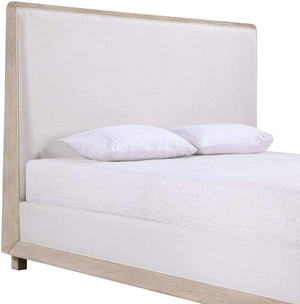Meridian Furniture Adagio King Bed Solid Oak Veneer Frame with Linen Upholstery for Modern Bedrooms Natural AdagioNatural-K