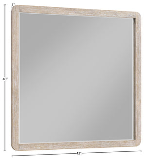 Meridian Furniture Adagio Oak Veneer Wall Mirror with Rich Wood Finish for Bedroom or Entryway Decor Display Natural AdagioNatural-M